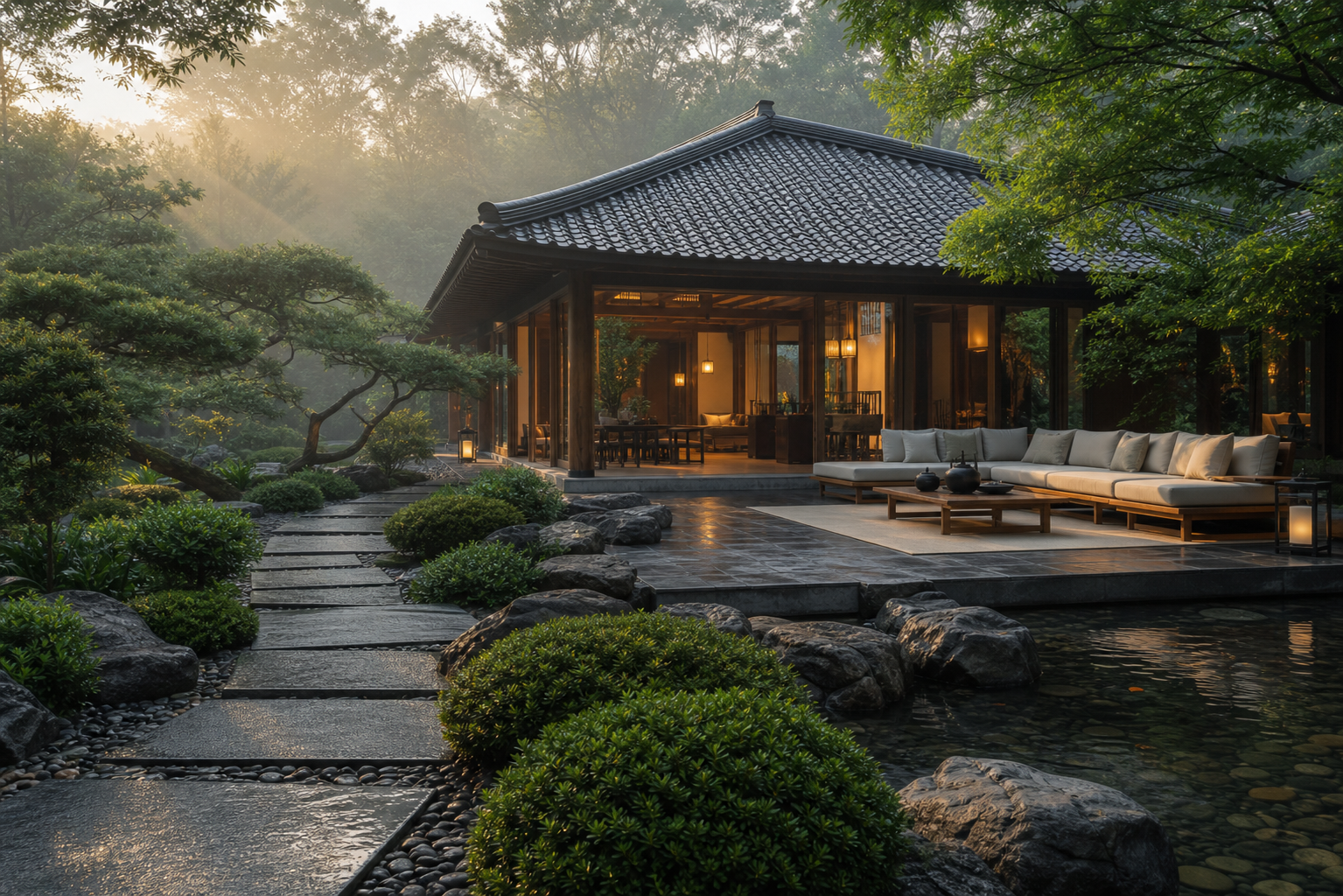 Nhà vườn mái Nhật 1 tầng tại Kon Tum